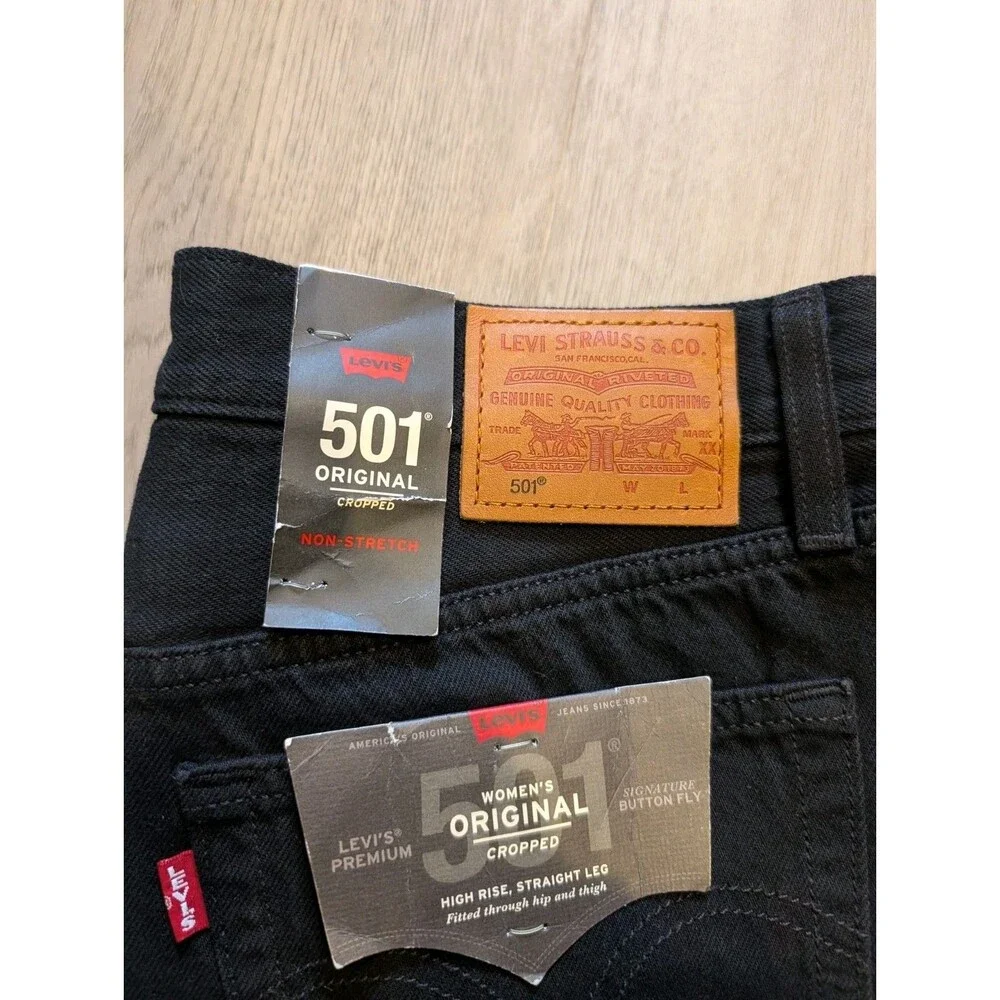 NWT Levi's 501 Original High Rise Straight Raw Frayed Hem Jeans Women Size 31x28